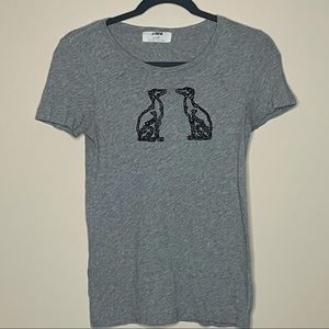J. Crew Gray Dog T-Shirt Size Small